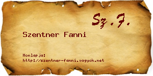 Szentner Fanni névjegykártya