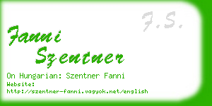 fanni szentner business card